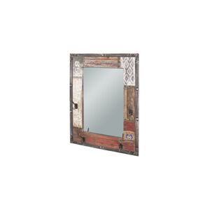 Sconto Zrkadlo s vešiakmi DAKARA hnedá/vintage