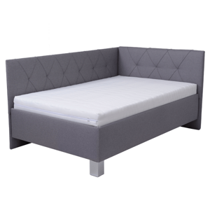 Sconto Rohová posteľ s matracom AFRODITE sivá, 140x200 cm