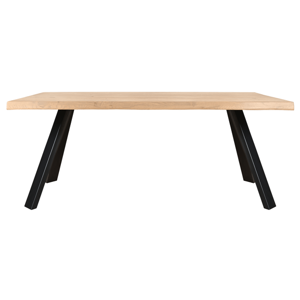 Sconto Jedálenský stôl AMAYA LN dub/kov, šírka 180 cm, prírodná hrana