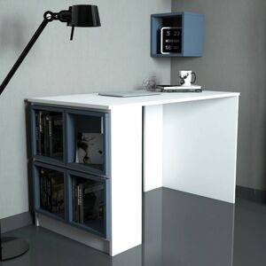 Sconto Písací stôl BOX biela/modrá