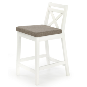 Sconto Barová stolička BURYS biela/svetlohnedá