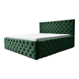 Sconto Čalúnená posteľ CHESTERFIELD zelená, 140x200 cm