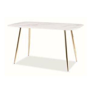 Sconto Jedálenský stôl CIRIS biely mramor/zlatá