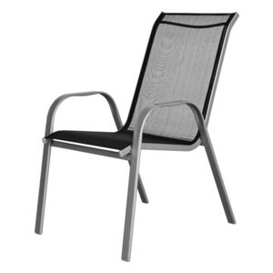 Sconto Záhradná stolička DELFI 1 strieborná/čierna