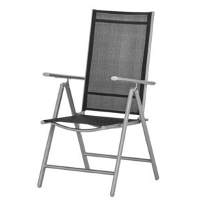 Sconto Záhradná stolička DELFI 5 strieborná/čierna