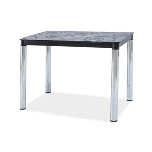 Sconto Jedálenský stôl DOMOR 2 čierna/chróm, 100x60 cm