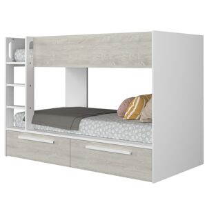 Sconto Poschodová posteľ EMMET VII pínia cascina/biela, 90x200 cm