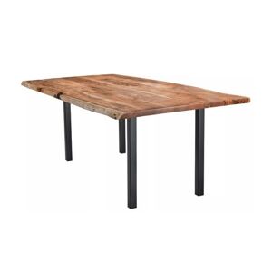 Sconto Jedálenský stôl GURU FOREST akácia/čierna, 90x90 cm
