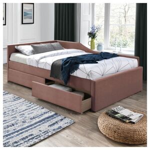 Sconto Rohová posteľ s roštom ILAUT staroružová, 120x200 cm