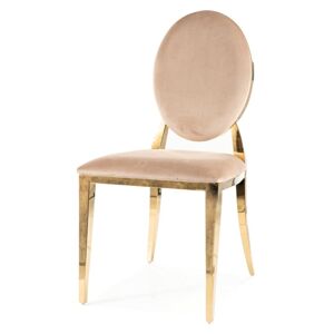 Sconto Jedálenská stolička KANG béžová/zlatá