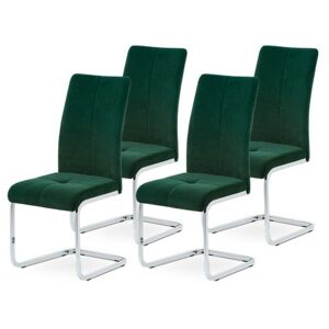 Sconto Sada jedálenských stoličiek MIRELLA 4ks-zelená/chróm