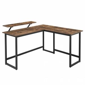 Sconto Rohový písací stôl MONA II čierna/hnedá