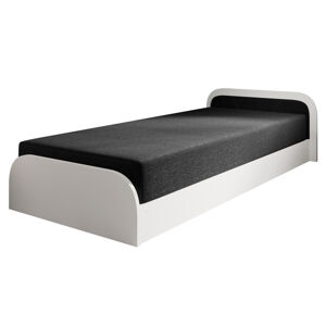 Sconto Posteľ s matracom ORAYA pravá, biela/čierna, 80x190 cm