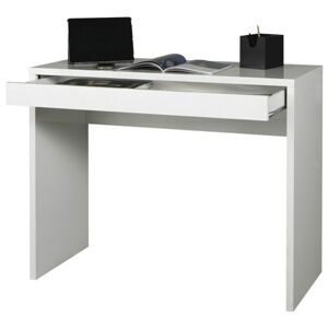Sconto Písací stôl OSTARA biela/vysoký lesk