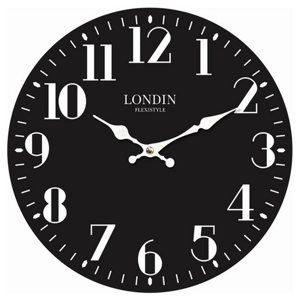 Sconto Nástenné hodiny PRINT čierna, ⌀ 34 cm