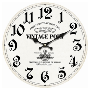 Sconto Nástenné hodiny PRINT vintage port, ⌀ 34 cm