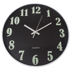 Sconto Nástenné hodiny QUARTZ BLACK čierna, ⌀ 35,4 cm