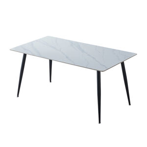 Sconto Jedálenský stôl RAUN 1 biely mramor/čierna