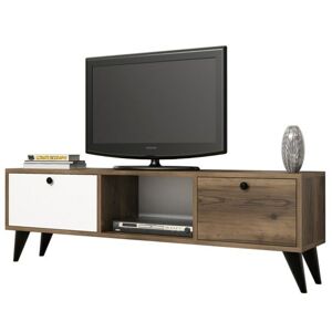 Sconto TV stolík SERENAT orech/čierna/biela