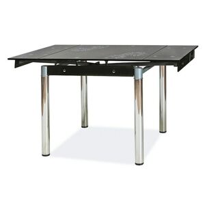 Sconto Jedálenský stôl SIG-GD082 čierna/chróm