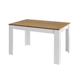 Sconto Jedálenský stôl SLIM 3 dub svetlý/biela lesklá