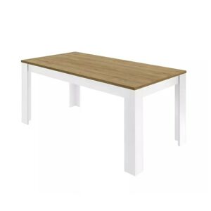 Sconto Jedálenský stôl SLIM 6 dub svetlý/biela lesklá