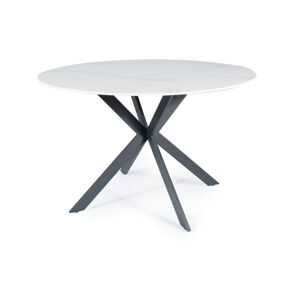 Sconto Jedálenský stôl TOLAO biely mramor/čierna