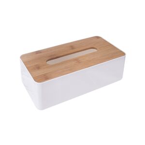 Sconto Box na papierové vreckovky WHITNEY bambus/biela
